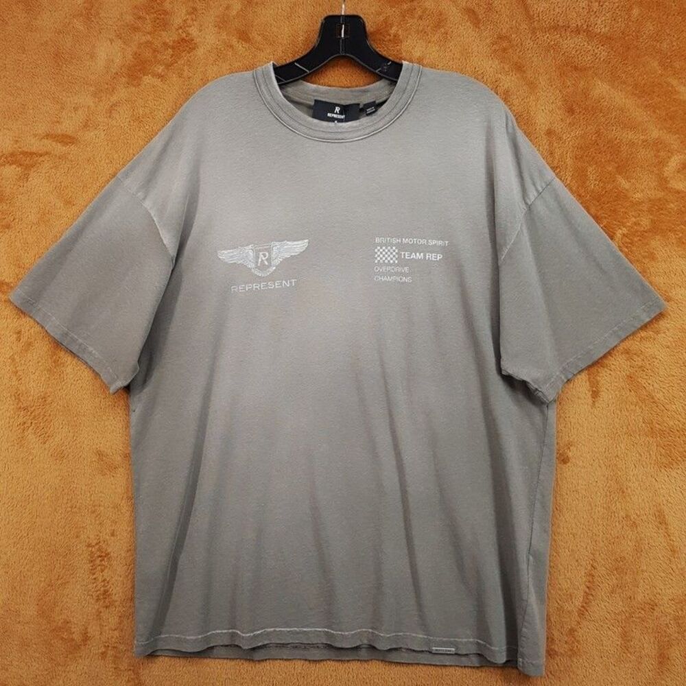 REPRESENT Shirt Mens Medium Brown Pullover Crew Team Rep Shadows T-Shirt Tee